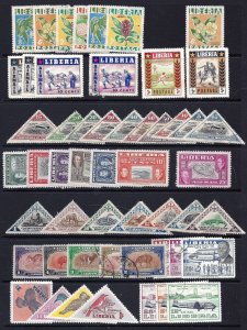 LIBERIA Over 50 Different used & unused Many Topics Triangles