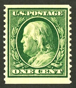 U.S. #387 MINT SINGLE WITH COPY OF PF CERT OG