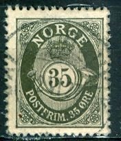 Norway; 1920: Sc. # 91: Used Single Stamp