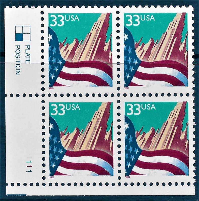 US 1999 Sc. #3277 plate block XFNH