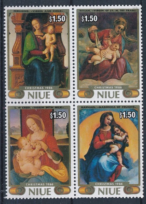 [BIN2798] Niue 1986 Christmas good block of 4 stamps very fine MNH