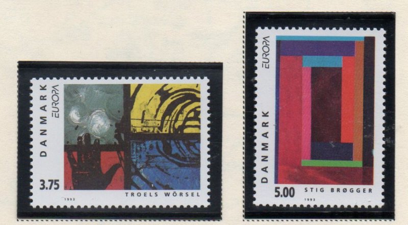 Denmark  Scott 983-84 1993  Europa Modern Art stamp set mint NH