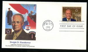 US 2513 Dwight Eisenhower, 100th Anniv Birth UA Fleetwood cachet FDC