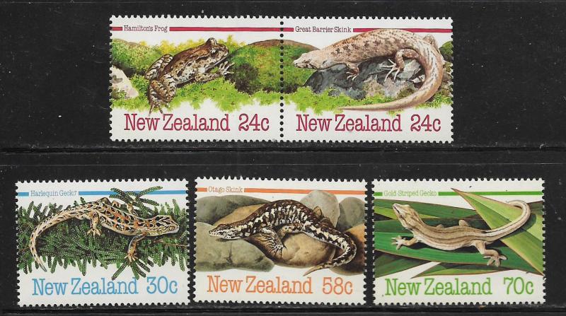 NEW ZEALAND, 803-807, MNH, REPTILE TYPE