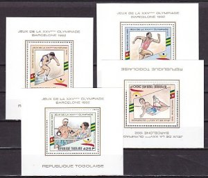 Togo. 1992 issue. Barcelona Olympics issue as Deluxe s/sheets.