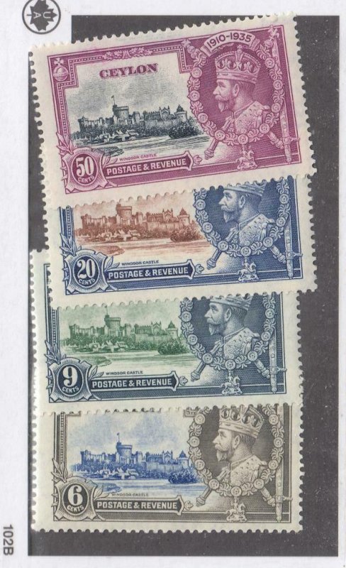 CEYLON # 260-263 VF-MH  1935 KING GEORGE V SILVER JUBILEE ISSUE  CAT VALUE $13