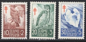 FINLAND B135-B137  MINT NEVER LIGHT HINGE  (B135 USED)  SHERWOOD STAMP  A2