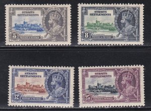 Straits Settlements # 213-216, King George V Silver Jubilee, Hinged, 1/2 Cat.