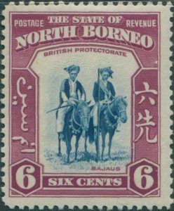 Malaysia North Borneo 1939 SG307 6c Mounted Bajaus MLH