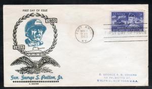 US #1026 Patton FDC George Cachet addr D907