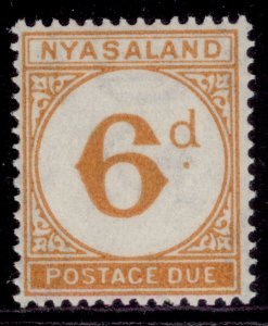 NYASALAND PROTECTORATE GVI SG D5, 6d yellow-orange, NH MINT. Cat £42.