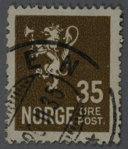 Norway #123 Used VF Place Cancel Date 26 II 35 HRM