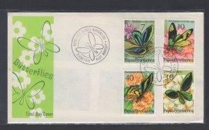 Papua New Guinea #415-18 (1975 Butterflies set) unaddressed cachet FDC