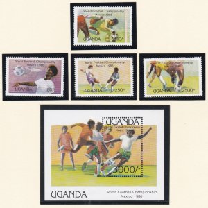 Uganda # 480-483, 484, World Cup Soccer, Mint NH, 1/2 Cat.