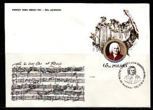 Poland, Scott cat. 2712. Composer Bach s/sheet. First Day Cover. ^