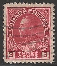 Canada 1923 King George V, 3 cents, Scott #109, used