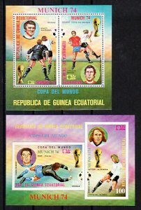 Equatorial Guinea, Mi cat. 380-381, BL107-108. Munich W. C. Soccer s/sheets. ^