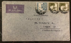 1936 Tel Aviv Palestine Airmail Commercial Cover To Prague Czechoslovakia