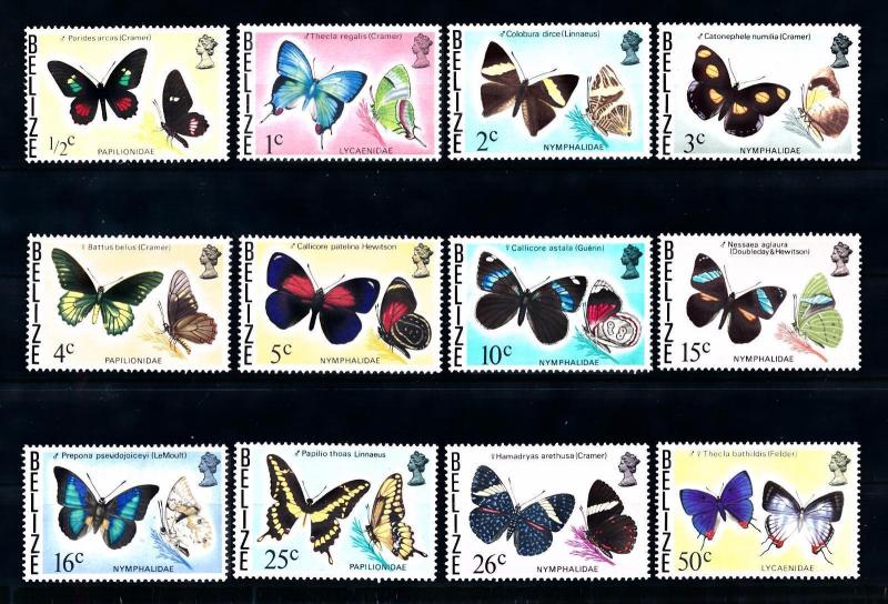 [71246] Belize 1974 Insects Butterflies 12 Values MLH