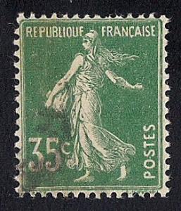 France #176 35C Sower, Green Stamp used VF