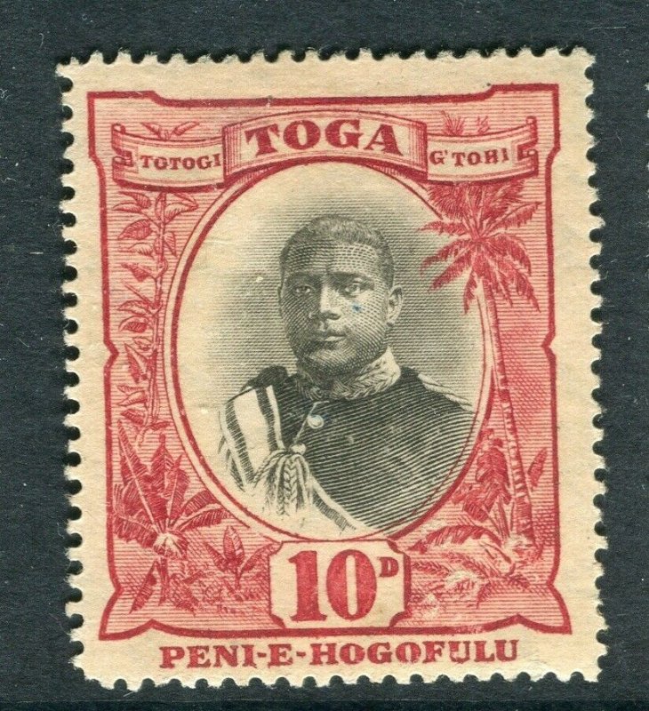 TONGA; 1897 early Pictorial issue Mint hinged 10d. value