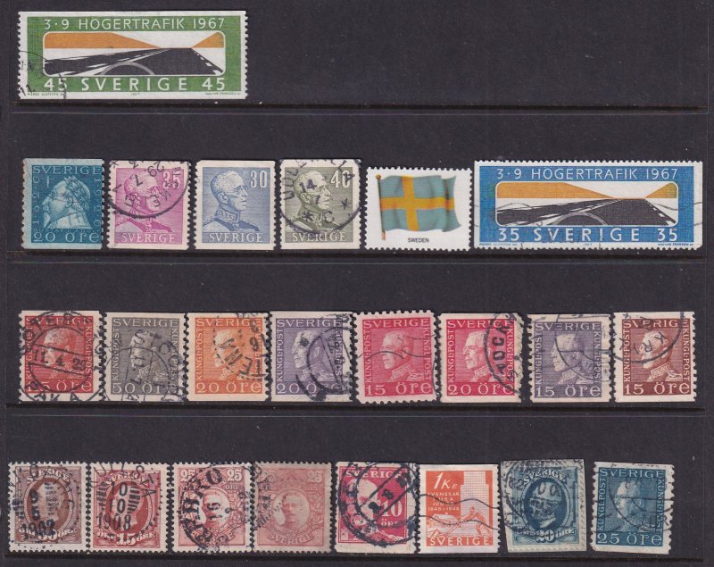Sweden Early 1900-70 Selection of 274 Stamps Used