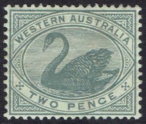 WESTERN AUSTRALIA 1885 SWAN 2D WMK CROWN CA