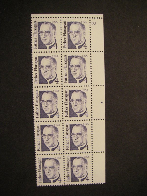 Scott 2171b, 4c Father Flanagan, PB10 #2 UR, MNH Great Americans Beauty