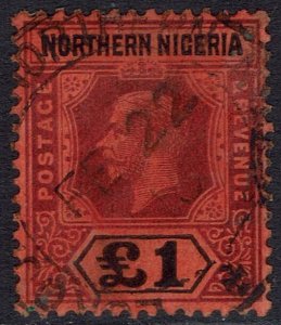 NORTHERN NIGERIA 1912 KGV £1 USED