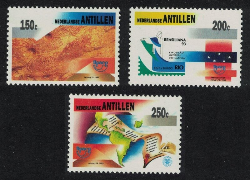 Neth. Antilles Prehistoric Man Admittance to UPAEP 3v 1993 MNH SG#1100-1102