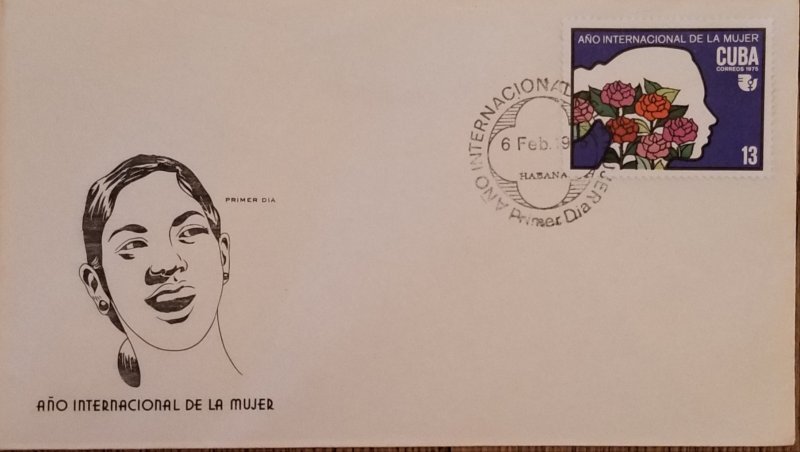 O) 1975 CUBA, CARIBBEAN, INTERNATIONAL WOMEN´S YEAR, FLOWERS, FDC XF