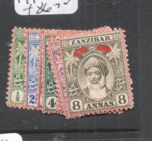 Zanzibar SG 188, 191-9 MOG (3djs)