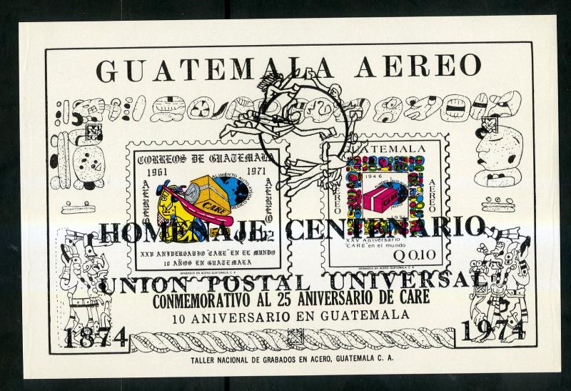 GUATEMALA C523 MNH S/S SCV $13.50 BIN $8.25 UNVERSAL POSTAL UNION