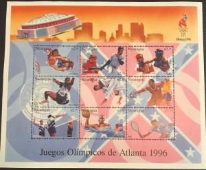 Nicaragua - 1996 Atlanta Olympics Stamp- sheetlet of 9 - MNH