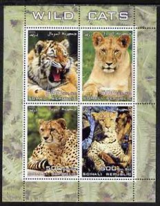 SOMALIA - 2005 - Wild Cats - Perf 4v Sheet - MNH - Private Issue