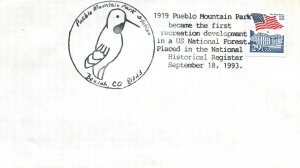 US SPECIAL EVENT CANCELLATION COVER PUEBLO MOUNTAIN PARK BEULAH CO 1993