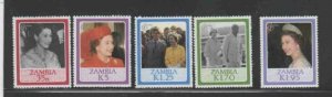 ZAMBIA #343-347 1986 QEII 60TH BIRTHDAY MINT VF NH O.G