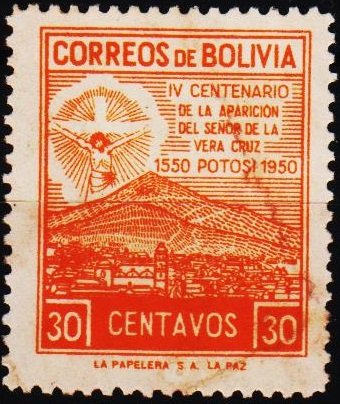 Bolivia. 1950 30c S.G.494 Fine Used