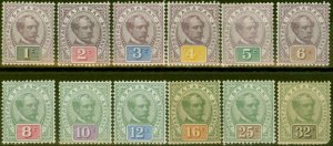 Sarawak 1888-97 set of 12 to 32c SG8-19 Ave - Fine Mtd Mint