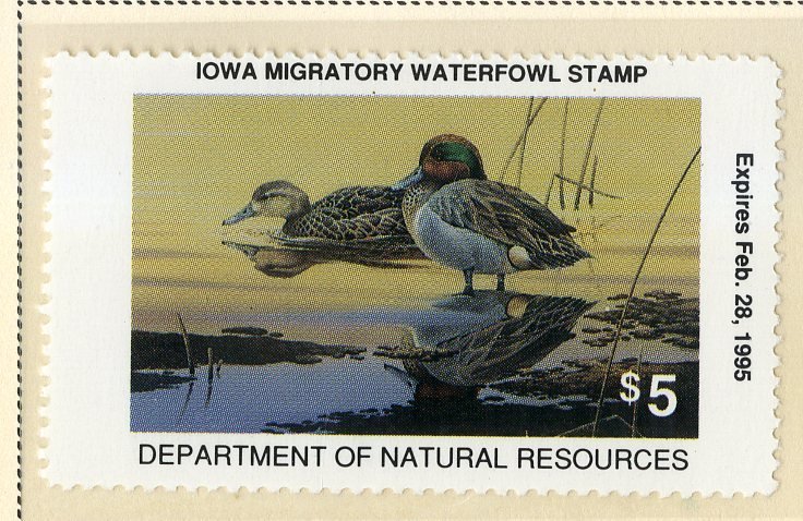 US IA23 IOWA STATE DUCK STAMP 1994 MNH SCV $9.00 BIN $4.50