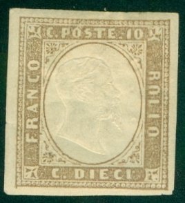 ITALIAN STATE-SARDINIA 11e MH (RL) 4839 CV $150.00 BIN $60.00