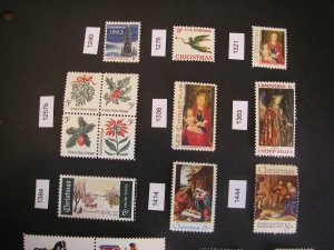 Eary Christmas Stamps, Madonna & Child & Contemporary, 1963-73, MNH Beauties