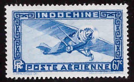 French Indo-China Scott C13 MH* Airmail stamp