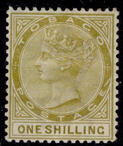 TOBAGO QV SG24b, 1s olive-yellow, M MINT. Cat £275. SLASH FLAW