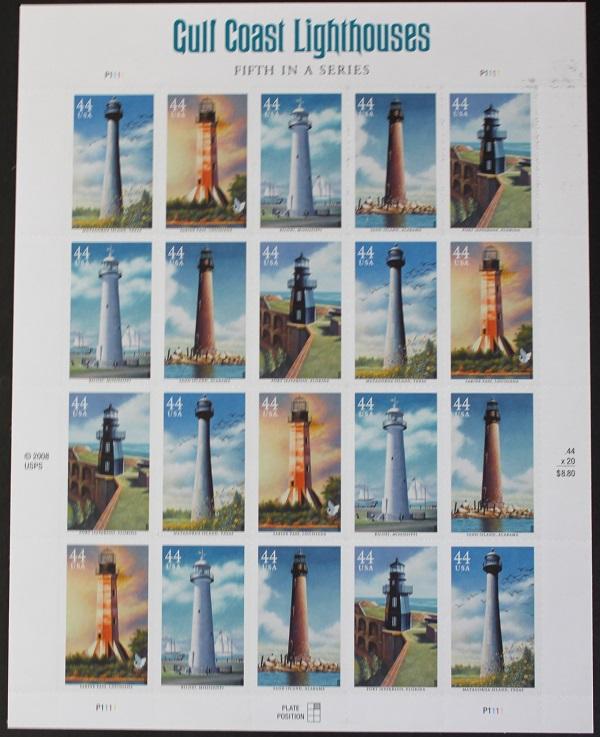 US #4409-13 Mint Sheet Gulf Coast Lighthouses 