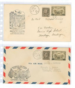 Canada 166/196/C3 Two clean and sealed Airmail First Flight covers.  One is from Pascalis to Siscoe (Quebec) and the other is