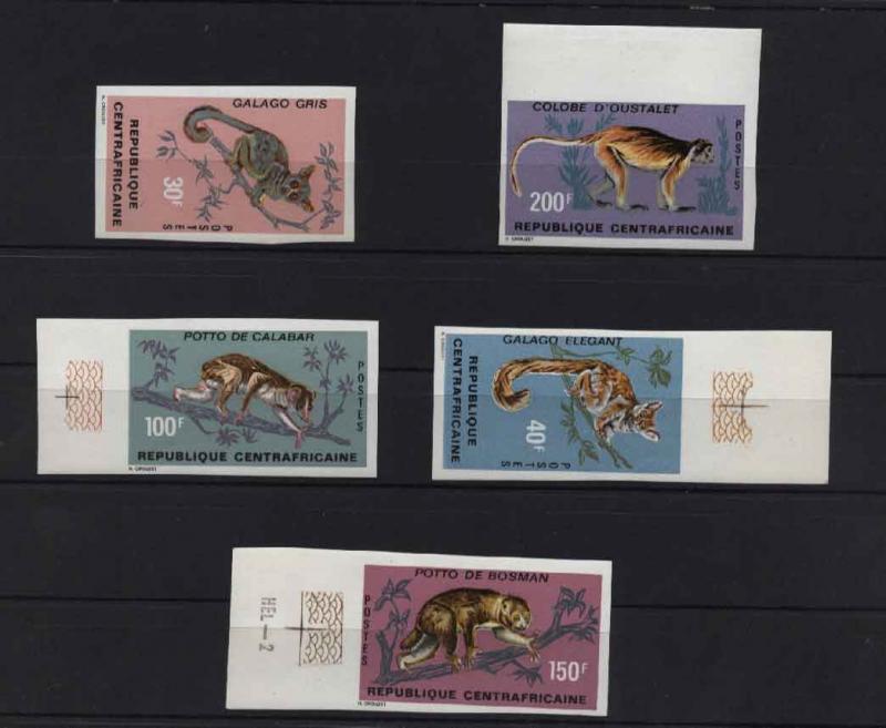 Central Africa Monkeys/Animals Mi#242-46B MNH