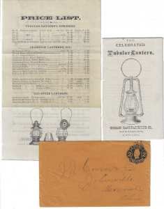 1869 – Advertising packet for “The Celebrated Tubular Lantern”  (U56)   E1293