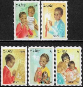 Zaire #1037-41 MNH Set - Christmas - Children