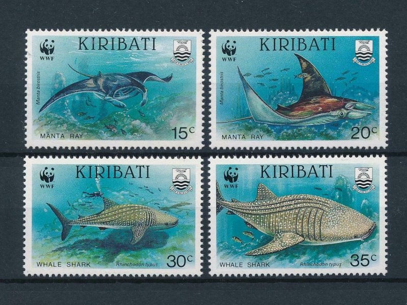 [47705] Kiribati 1991 Marine life fish manta rays whale sharks  MNH